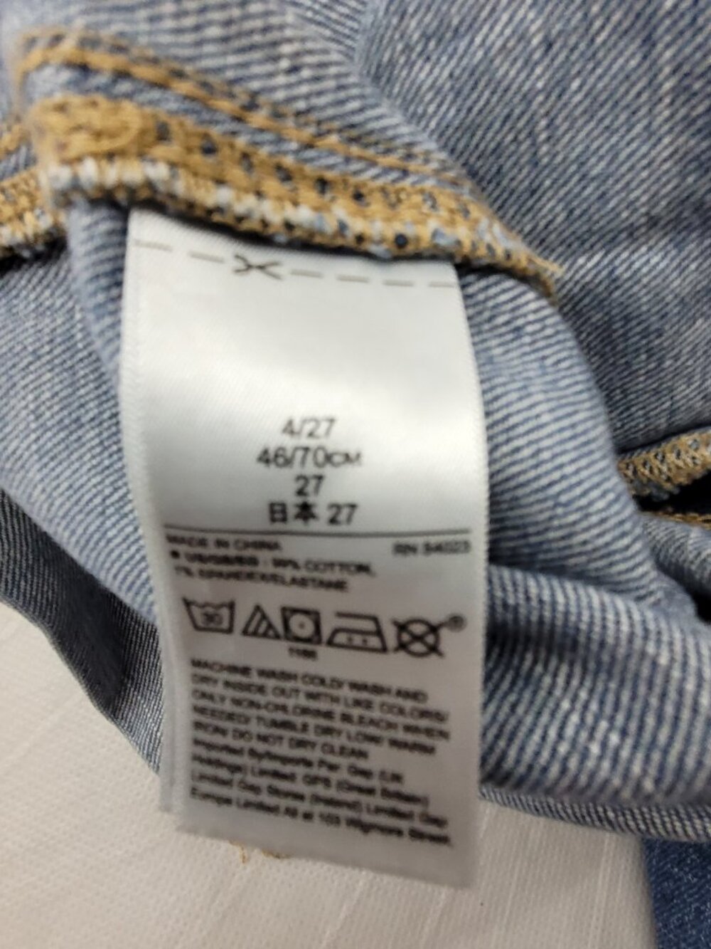 GAP Jeans Womens 4/27 Blue Stretch Denim High Rise Wide Leg Crop fits 29x26 - Picture 13 of 13